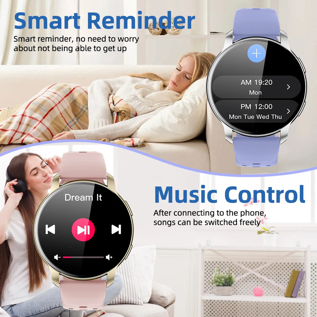 2026 novo relógio inteligente para android/ios 1.46 ''hd display câmera controle de telefone sem fio chamada resposta voz presente natal das mulheres dos homens