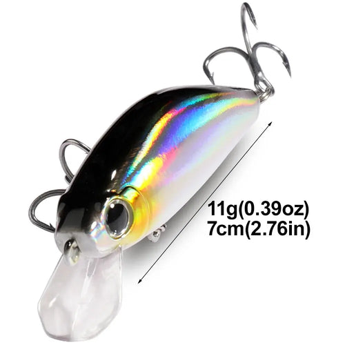 Isca artificial de silicone tipo minnow, 11g, 7cm, estilo popper longo, ideal para pesca de carpa. Compatível com anzóis 3D, crankbaits e jerkbaits.